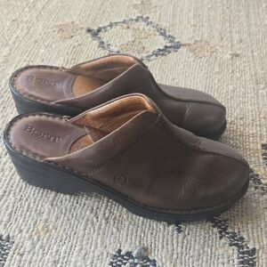 Born Women's Dark Brown Leather Mules